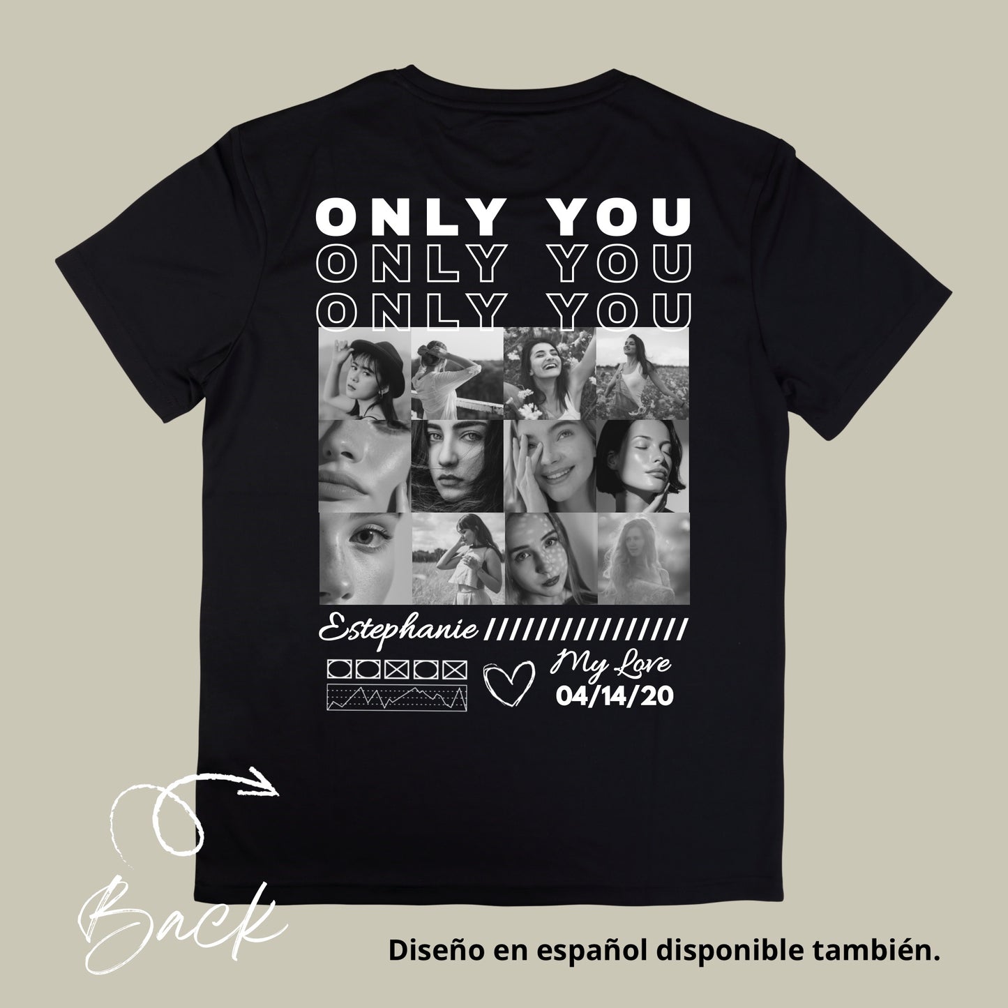 “Only you” black T-shirt unisex