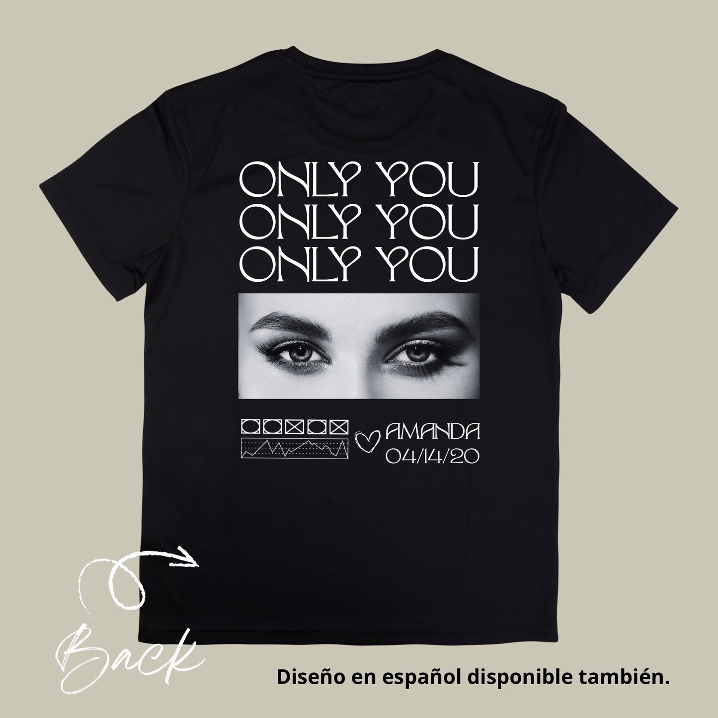 “Only you” black T-shirt unisex